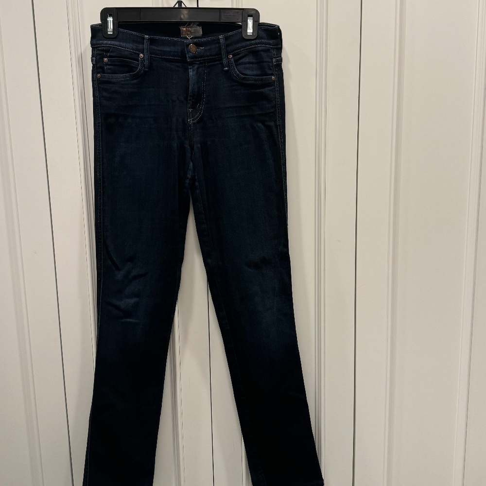 MOTHER Denim Rascal Fit Coffee Tea or Me finish - denim designed + made in USA